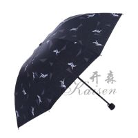 创意女学生韩版蕾丝遮阳伞黑胶防晒防紫外线太阳伞小清新雨伞折叠 千纸鹤黑色