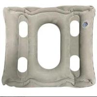 防褥疮垫坐垫痔疮术后专用肛瘘神器办公室开车轮椅垫子老人充气垫 普通款(送修补包) 浅灰色