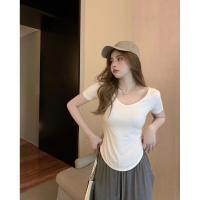 2021夏季新款可盐可甜小个子酷女孩穿搭炸街上衣+阔腿裤两件套装 白色上衣单件 XXL 建议130-155斤