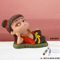 哪吒摔不坏涂色石膏娃娃彩绘搪胶白胚存钱罐儿童Diy益智涂色玩具 摔不坏D211