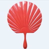 圆形大扇贝壳扇大码塑料扇夏季可爱的扇手摇扇遛娃塑料蒲扇团扇 红1只装