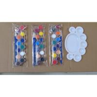 小丙烯颜料条无毒幼儿童颜料娃娃12色套装diy石头画密封小盒装3ml 3套12色+6支画笔（送1个调色盘）