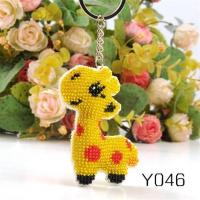 十字绣挂件钥匙扣卡通米奇米妮钥匙扣背包挂件小格彩珠绣串珠子绣 Y046 长颈鹿