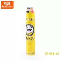 真彩彩色铅笔油性彩铅小学生绘画笔儿童手绘素描文具套装CK-036 CK-036-12 色彩色铅笔/一盒