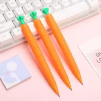 自动铅笔硅胶造型笔杆胡萝卜玉米活动铅0.50.7MM自动铅笔学生 [3支笔]0.7mm (自动铅笔)胡萝卜