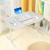 床上书桌可折叠小桌子懒人桌简易宿舍懒人书桌学生用折叠款 升降桌浅灰色 60*40