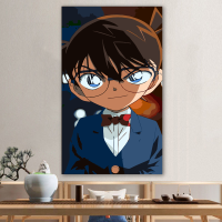 diy数字油画卡通柯南数字油彩画填充手绘卧室客厅涂色装饰画 柯南01 30*50(2.5cm加厚内框)