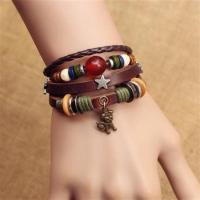 复古十二生肖男皮手链兄弟学生情侣编织女手绳送朋友时尚饰品礼物 生肖狗