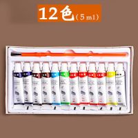 中国国画颜料套装12色大容量24色18黑色36色初学者水墨画工具套装 12色5ml无赠品
