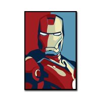 钢铁侠装饰画漫威挂画复仇者联盟壁画走廊玄关卧室书房大幅海报画 第1款黑边无框画/可加框 30*40 9mm精致布纹膜