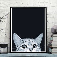 diy数字油画叮当机器猫儿童手绘填色动漫卡通装饰画 大雄哆啦A梦 2398偷看猫 30*40绷好内框1.6cm厚