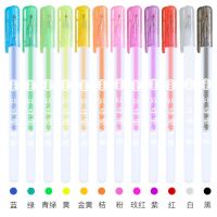 柯林3D立体果冻笔DIY荧光笔涂鸦玻璃绘画笔手账笔彩色中性笔 2支散装(颜色随机)