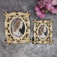 欧式别墅浮雕相框摆台北欧创意宫廷挂墙相片架奢华儿童象框组合 镀金色 5寸