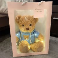 礼盒装小熊公仔玩偶娃娃毛绒玩具儿童女孩送闺蜜创意生日礼物女 蓝卫衣米熊 30厘米[泰迪熊]