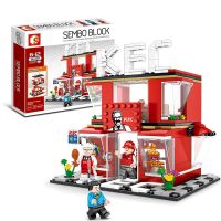 森宝积木兼容乐高男孩益智力拼装玩具城市街景商店系列肯德基房子 肯德基快餐店(282片)