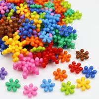 儿童益智梅花片大颗粒积木儿童早教3D雪花片创意玩具 60粒袋装(送无纺布袋)