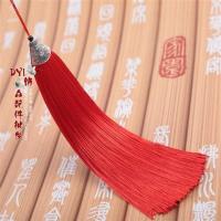 柔顺垂直加长鱼嘴帽流苏穗子diy汽车挂件服装服饰包包配件吊穗须 红色 长鱼嘴10个