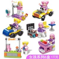 兼容乐高积木女孩子系列冰雪奇缘城堡公主梦儿童益智拼装玩具拼图 女孩出行(4盒随机)