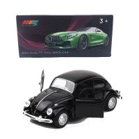 1:36经典款甲壳虫可爱老爷车模合金回力儿童玩具男孩蛋糕摆件模型 深邃黑 气泡袋