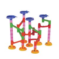 儿童益智百变拼插创意轨道滚珠台滑道式积木组合拼装管道滚球玩具 滚珠轨道积木(58片)