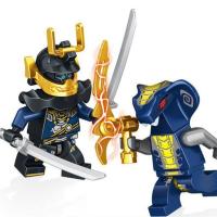 将牌31035幻影忍者12款正反派对决蛇怪益智拼装积木人仔玩具套装 袋装 黑+黑蛇人