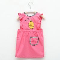 公主裙宝宝裙子婴儿防水吃饭衣无袖罩衣男女童反穿衣连衣裙 玫红色 公主裙 均码 6个月-2周岁