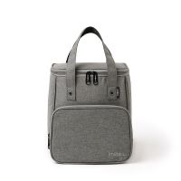 手提保温饭盒袋简约铝箔加厚便当袋袋子带饭包手拎上班族餐包饭盒 B款灰色