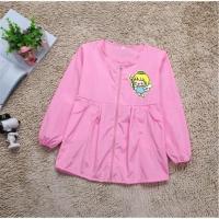 中大童画画衣儿童全身防水围裙反穿春秋长袖罩衣男女宝宝绘画罩衣 粉色小天使 100(2-3岁)