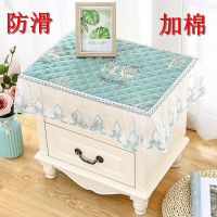 新款床头柜盖巾盖布欧式蕾丝小圆桌桌布防尘罩布万能盖巾多用巾 小鹿绿色 40-40