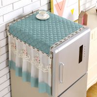 冰箱盖布防尘布冰箱罩防尘罩防水防油单开门双开门冰箱顶盖巾 素色年华绿色 55*150cm单开门