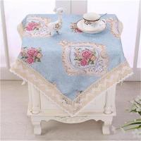 万能盖巾床头柜微波炉电视机洗衣机多用巾方巾布艺 盛夏 蓝色 55*55