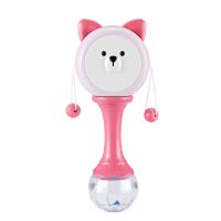 新生婴儿玩具拨浪鼓 可啃咬水煮软胶牙胶摇铃 宝宝手摇鼓儿童玩具 C1小熊手摇鼓公主粉 C1手摇鼓1个