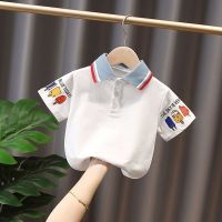 男女童夏季套装年新款儿童洋气帅气潮流小童男宝宝夏装短袖POLO衫 白色上衣2 90 纯棉