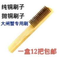新品木柄铜丝刷金属表面除漆除锈钢丝刷大闸蟹专用刷子一盒 抛铜刷 1把