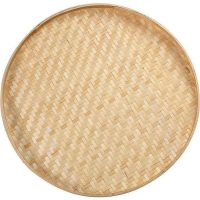 竹制品竹簸箕家用竹篮水果篮竹筲箕晾晒竹筛子竹青馒头筐竹匾绘画 竹黄无孔18厘米