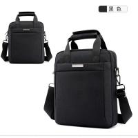 20男士手提包男包新款单肩斜挎包12寸电脑包简约公文包男式手提包 黑色