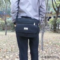 单肩包斜挎包男帆布五金电工工具包大号 小号手提电脑包 多功能包 黑色小号30*23*16