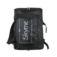 双肩包男生超大容量ins潮牌酷旅行包斜挎背包时尚潮流学生书包女 黑色 小号:[不可单肩斜挎 背带不能拆卸]