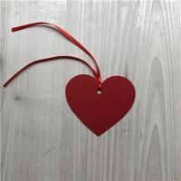 情人七夕空白爱心形小卡片书留言结婚庆礼桌卡心愿墙吊卡挂绳贺卡 大红 8*7cm (50个)