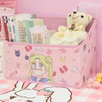 可爱少女心卡通桌面收纳盒学生宿舍杂物整理架文具书立收纳盒 铅笔美少女[无网兜]