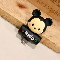 卡通充电听歌苹果两用转换器耳机吃鸡转接头x/xs/7/8plus二合一新 米奇