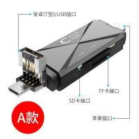 苹果手机读卡器安卓华为u盘otg多功能转接头相机sd/TF内存卡转USB [A款]支持SD/TF 黑色