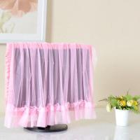 电脑罩套防尘单件可爱开机不取金丝绒两件套台式套曲屏一体机罩套 粉色前纱一件套 19英寸--23英寸通用