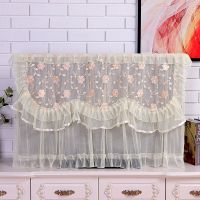 电视罩55寸液晶电视机罩42坐式电视套开机不取蕾丝电视机防尘巾32 如意茶色 32寸