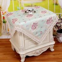 床头柜盖布万能盖巾电视机防尘盖布冰箱盖巾家居多用防尘盖巾 花之语绿色 60*60厘米[一个装]