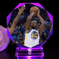 发光NBA手办科比詹姆斯摆件DIY生日礼物送男朋友闺蜜男生兄弟同学 杜兰特1 迷你款(高10厘米)七彩发光