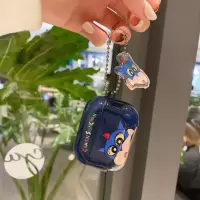 卡通可爱小新鳄鱼苹果AirPods Pro3代保护壳1/2代蓝牙耳机套挂件 蓝色小新+挂件 [AirPods Pro3代