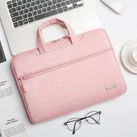 笔记本电脑包14寸女联想小新苹果13.3华为内胆包pro15手提男15.6 13寸 [简约款]-有拉杆带-粉色