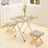 折叠小桌子简约卧室宿舍出租房户外摆摊餐桌小户型家用正方形吃饭 颜色随机60*30*50(迷你小)