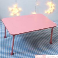 少女心小桌子可折叠床上书桌简约电脑桌学习桌儿童吃饭桌宿舍神器 少女粉 马蹄腿+方形